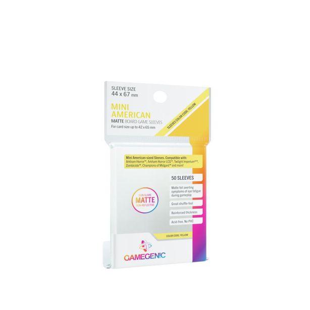 SLEEVES Matte Board Game - Yellow 44x67mm (50)