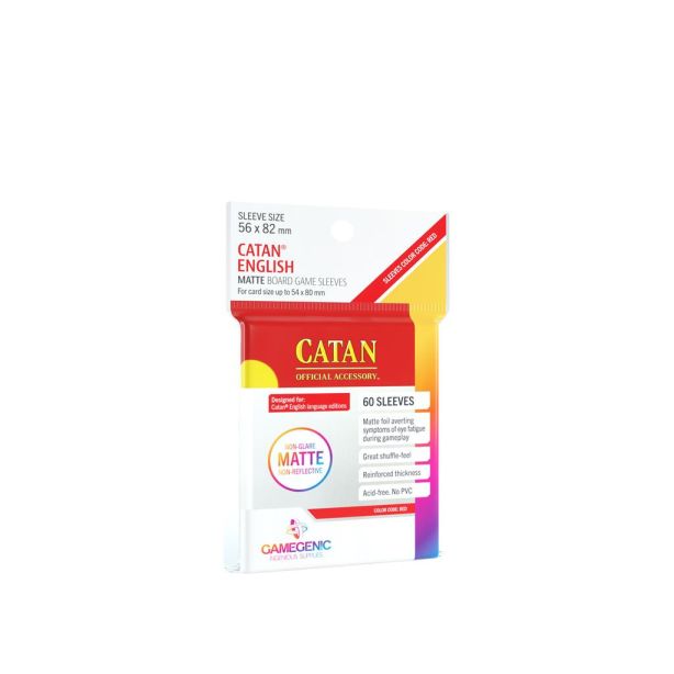 SLEEVES Matte Board Game - Red 56x82mm (50)