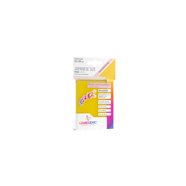 SLEEVES Japanese Sized Sleeves Yellow (60)