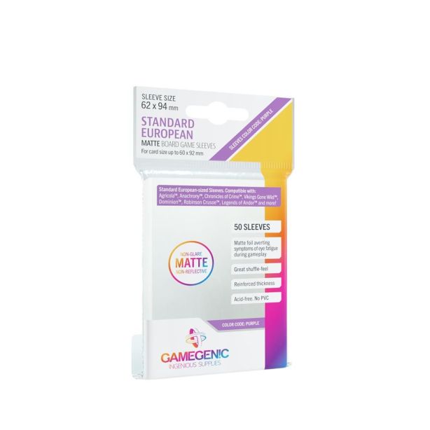 SLEEVES Matte Board Game - Purple 62x94mm (50)