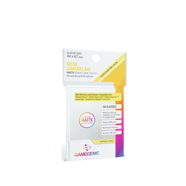 SLEEVES Matte Board Game - Yellow 44x67mm (50)