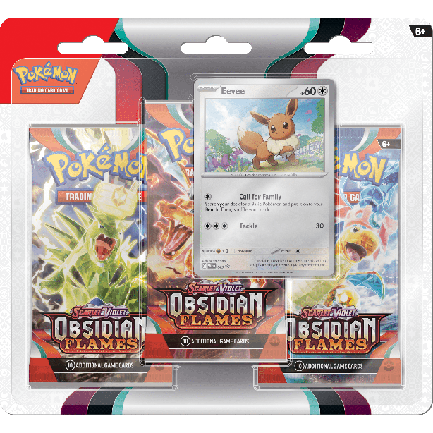 Pokemon: Scarlet & Violet - Obsidian Flames - 3-booster blister: Eevee